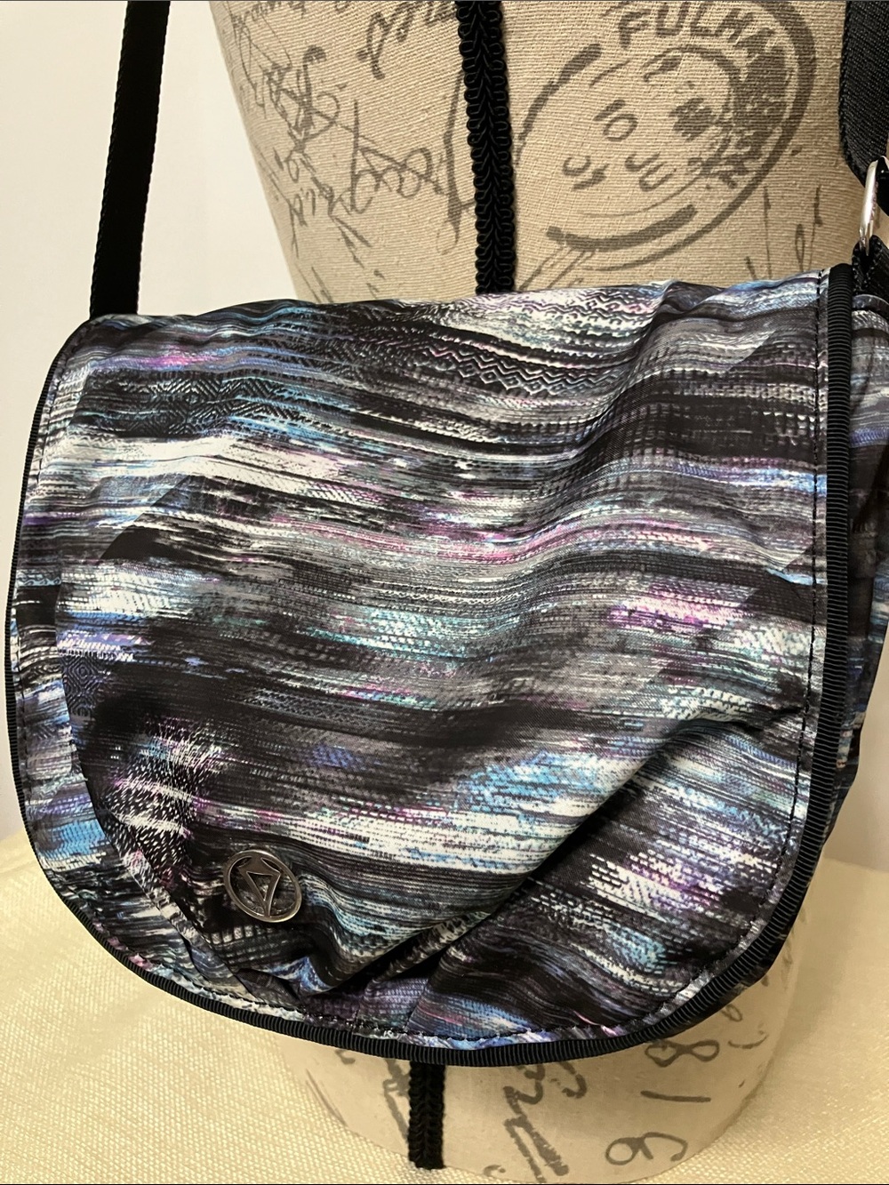 Lululemon Ivivva Endless Play Crossbody Bag in Watercolor Black/Blue/Purple